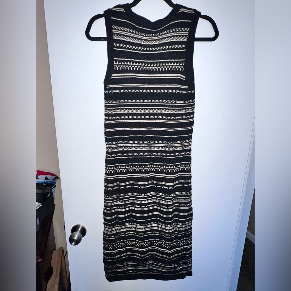Ralph Lauren Black and Cream Knit Sweater Dress